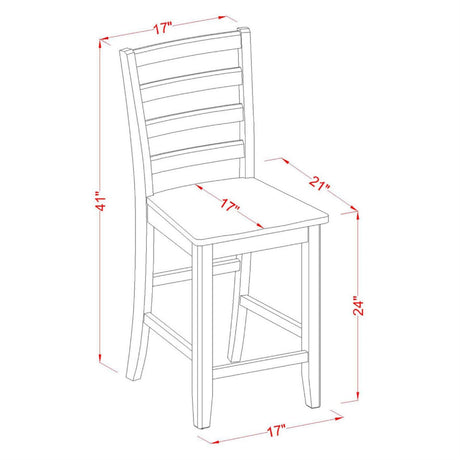 East West Furniture TRFA5-BLK-W 5 Piece Counter Height Pub Set Includes a Round Dining Room Table and 4 Kitchen Chairs, 42x42 Inch, Black & Cherry East West Furniture