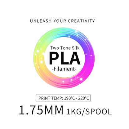 INLAND Micro Center Dual Color Silk PLA 3D Printer Filament 1.75mm - Gray to Green Color Change - Coextrusion Silk Filament - Dimensional Accuracy +/- 0.03mm - 1kg Cardboard Spool (2.2 lbs) - WoodArtSupply