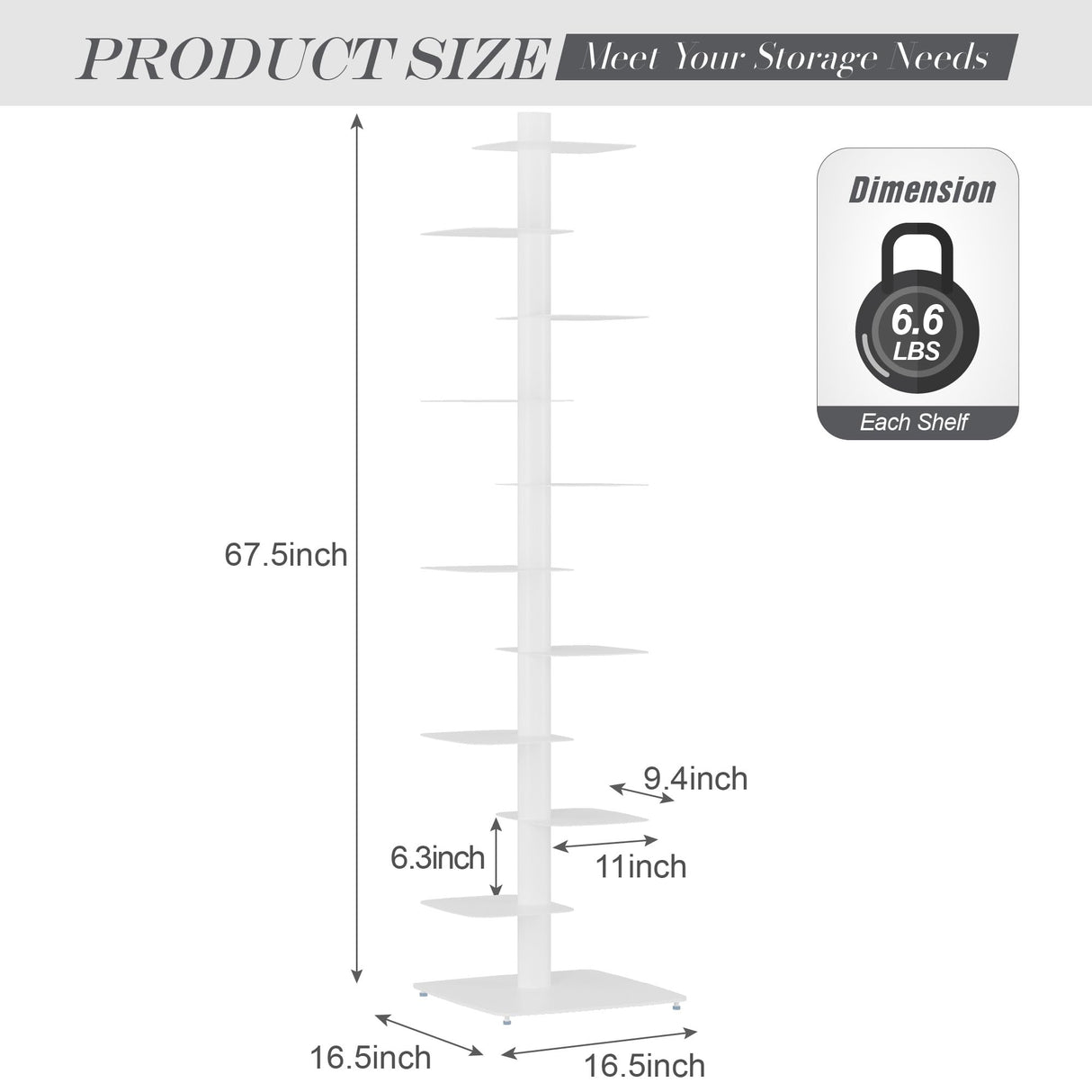 Suchtale Spine Bookshelf, Vertical Spine Book Tower, 11-Tier Metal Bookcase, Book Organizers, Book Shelves for Study, Display Book Shelf Storage Rack for Living Room, DIY Book Case for Decor, White Suchtale