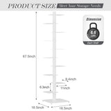 Suchtale Spine Bookshelf, Vertical Spine Book Tower, 11-Tier Metal Bookcase, Book Organizers, Book Shelves for Study, Display Book Shelf Storage Rack for Living Room, DIY Book Case for Decor, White Suchtale