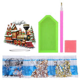POETRYDRAW DIY Diamond Art Ornament Desktop Kit Christmas Train Tree, Stand Up Acrylic Diamonds Painting Ornament for Adults, 5D Special Diamond Gem Craft Tabletop Placement Board Kit POETRYDRAW
