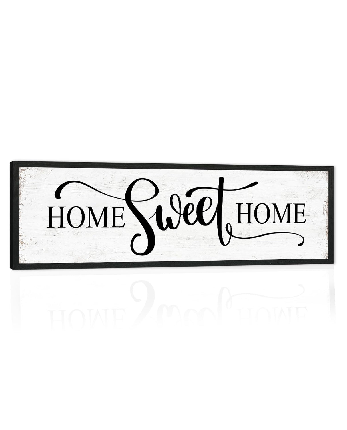 Home Sweet Home Wall Decor: Modern Farmhouse Rustic Sign 12" x 40", Master Bedroom Above Bed Framed Hanging Plaque, Family Decorative for Living Room HLJ ART
