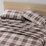 Eddie Bauer - Flannel Sheets Queen Size, Anti-Pilling & Wrinkle Resistant Cotton, Touchably Soft for All-Season Comfort - Bed Sheets with Matching Pillowcases & Fitted Sheet (Montlake Plaid Red) Eddie Bauer