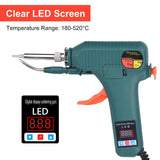 Soldering Gun Kit - Soldering Iron Kit with Adjustable Temp 180-520°C, ON/OFF Button, 80W LED Digital Internal Heat Soldering Gun, Auto Send Tin Soldering Kit for Electronics Welding Repair DIY VISLONE
