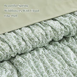 BLOOMHAVEN Full Size Comforter Sets-7 Pieces Puff Sage Green Floral Bedding Set for All Seasons, Shabby Chic Farmhouse Bed in a Bag Full with Floral Comforter, Sheets, Pillowcases & Shams BLOOMHAVEN