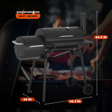 43-inch Charcoal Outdoor BBQ Grill - Portable Camping Grill for 6-10 People, Offset Smoker, Braised Roast, Patio and Backyard Picnic Grill PayLessHere