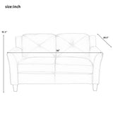 EMKK Chair Piece, Modern Button Tufted Sectional Couch Upholstered Sofa, Loveseat and Armchair,Living Room Furniture Sets, Black 1+2+3 seat EMKK