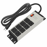 CCCEI Heavy Duty Power Strip Surge Protector 20 AMP, 8 Outlets 12 Gauge Industrial Shop Garage Metal Multiple Outlets, 6 FT Extension Cord 5-15P Adapter High Amp 6-20R T-Slot 20a for Appliance CCCEI