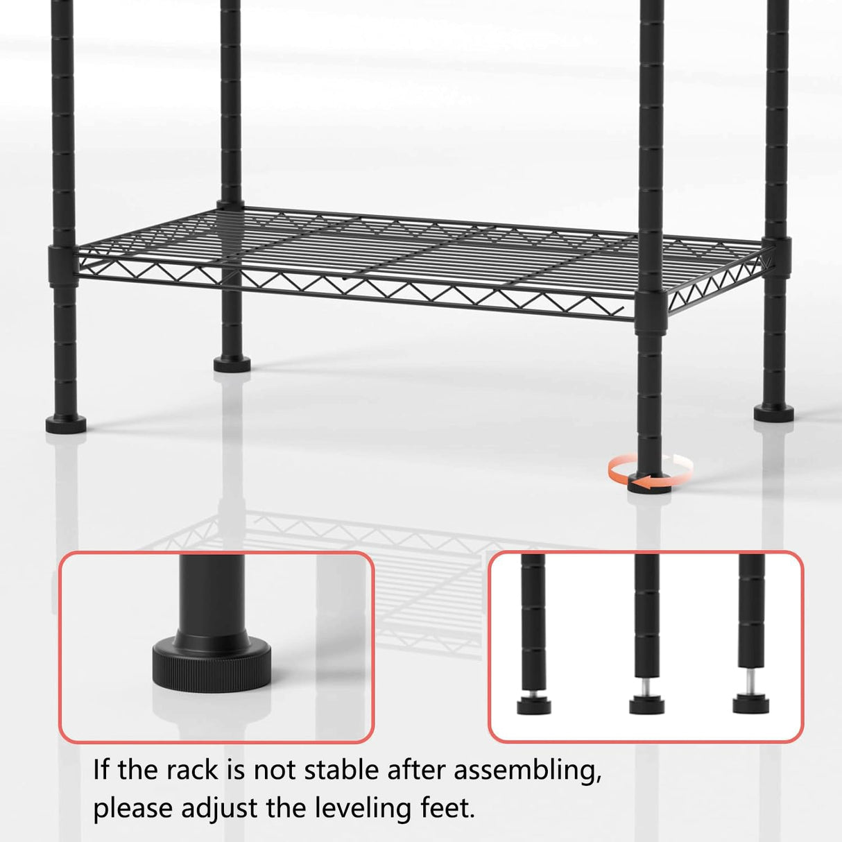 FUXRYTH 5 Tier Shelving Unit, 176 LBS Per Shelf Height Adjustable Narrow Storage Shelves, Heavy Duty Metal Garage Metal Shelves for Kitchen, Restaurant, Pantry, Laundry, 23"x 13.4"x 59", Black FUXRYTH