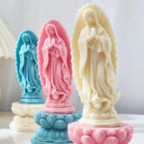 Religious Virgin Mary Statue Silicone Mold Virgin Mary Candle Molds for Candle Making Supplies Wax Tools Virgen Maria Candle Mold Silicone Molds for Resin Concrete Plaster Epoxy Molds Home Decor RUIYDZ