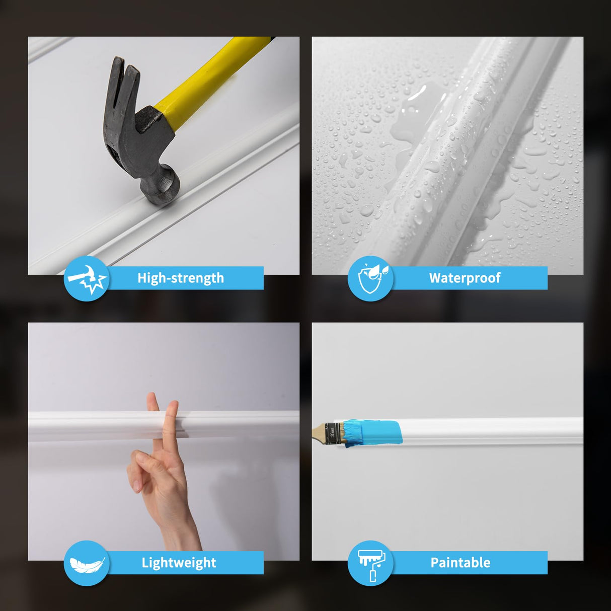 Art3d Pre-Cut Wall Molding Set of 6 pcs, Ready-to-Assemble Wainscoting Panels for Interior Wall Décor Living Room Bedroom Accent Wall - Installed with Glue, 3 Top 3 Bottom Art3d