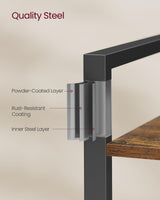 VASAGLE 5-Tier Bookshelf, Bookcase with Steel Frame, Book Shelf for Living Room, Home Office, Study, 11.8 x 31.5 x 60.2 Inches, Industrial Style, Rustic Brown and Ink Black ULLS081B01 VASAGLE