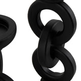 Deco 79 Wooden Decorative Candle Holder Chain Link Candle Stand, Set of 3 Candlestick Holder 13", 11", 9" H, Black Deco 79