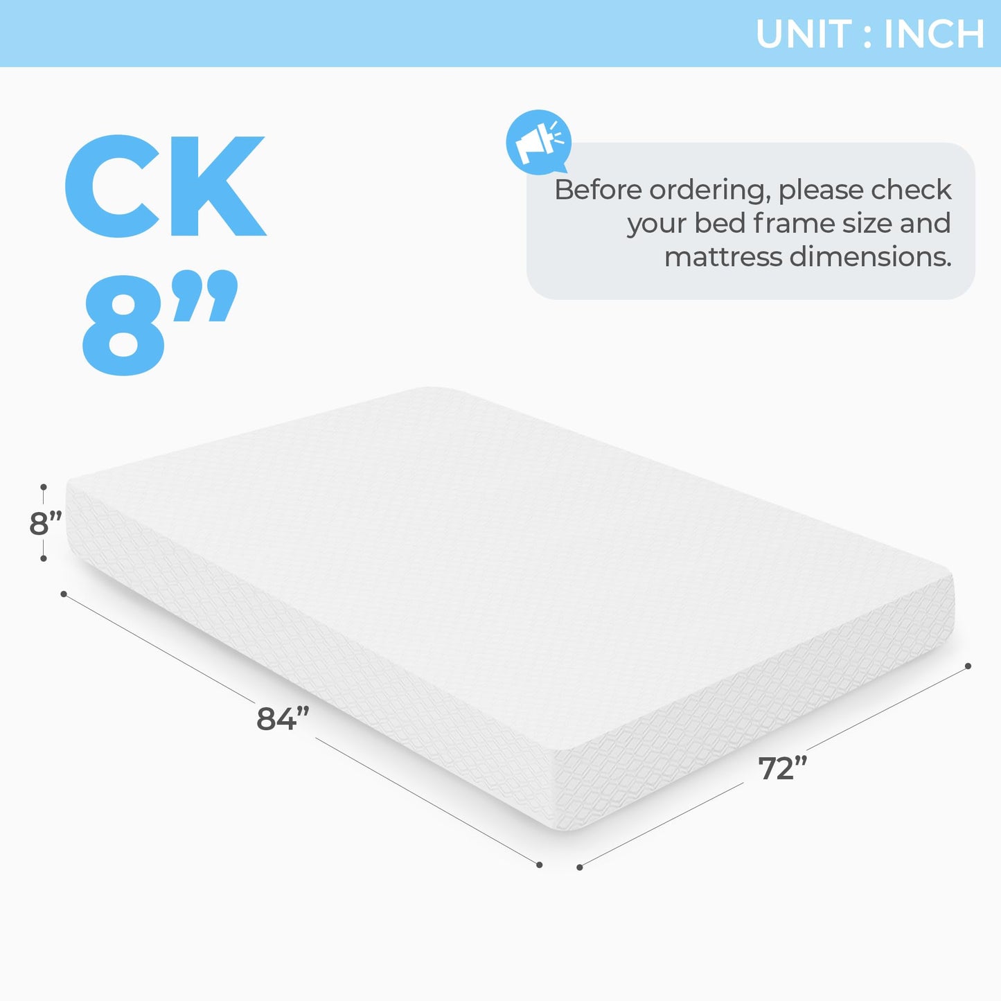 NEO SLEEP 8 Inch Cal King Cooling Gel Memory Foam Mattress Medium Firm CertiPUR-US Certified Mattress in a Box Enhanced Pressure Relief Removable Soft Cover No Fiberglass (California King, 8 in)