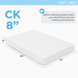 NEO SLEEP 8 Inch Cal King Cooling Gel Memory Foam Mattress Medium Firm CertiPUR-US Certified Mattress in a Box Enhanced Pressure Relief Removable Soft Cover No Fiberglass (California King, 8 in) NEO SLEEP