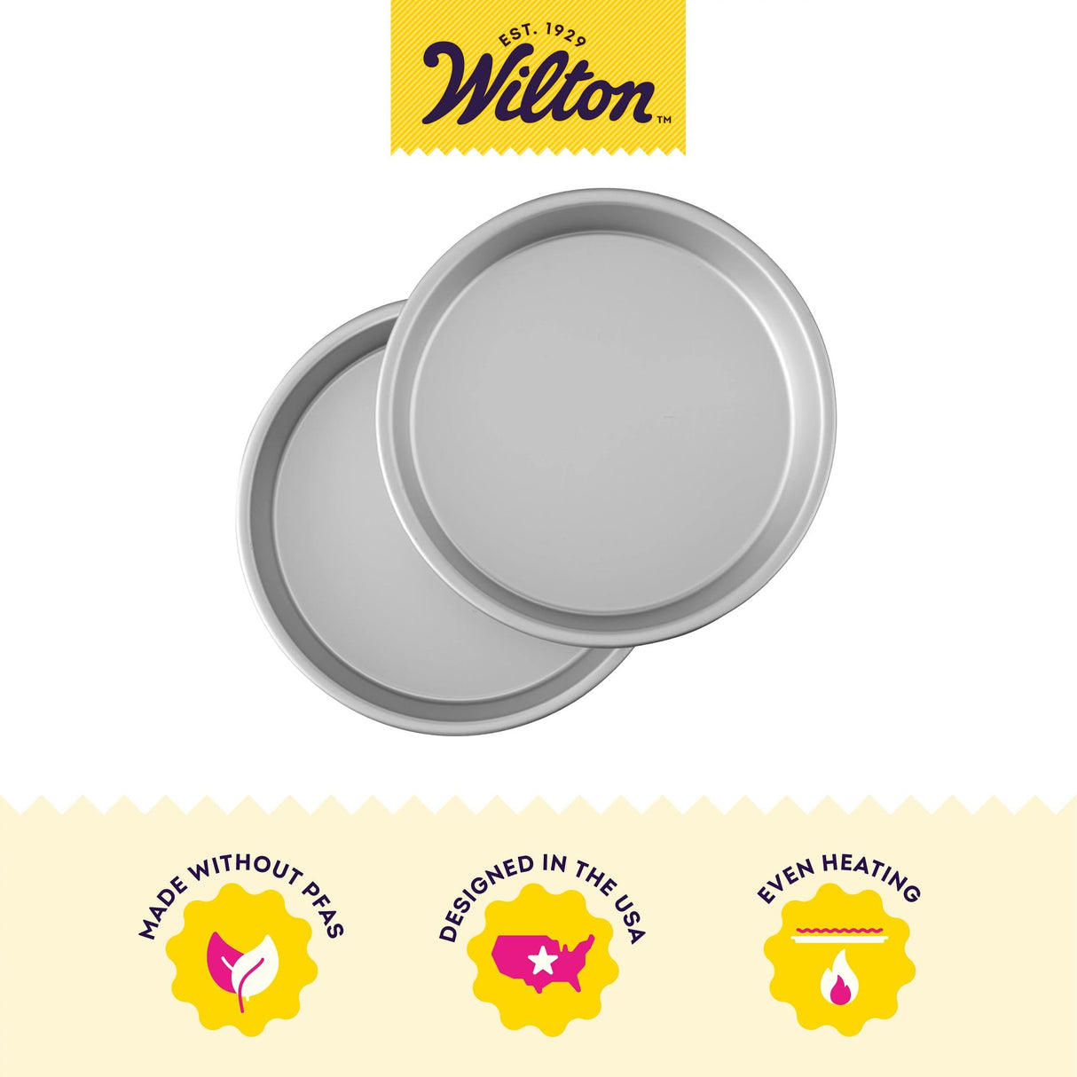 Wilton Performance Pans Aluminum Round Cake Pan, 9 x 2 in., Pack of 2 Wilton