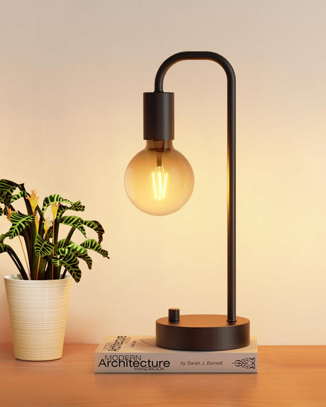 ONEWISH Industrial Table Lamp for Bedroom, Fully Dimmable Modern Bedside Lamps with 2700K Warm Light Bulb for Kids Reading, Minimalist Nightstand Lamps for Living Room, Office (Bulb Included) ONEWISH
