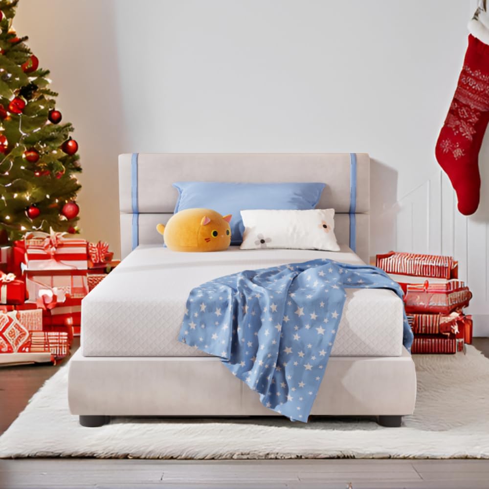 SynthoSpace Full Size Mattress 8 Inch Green Tea Memory Foam Mattress for Cool Sleep & Pressure Relief, CertiPUR-US Certified Medium Mattresses in a Box, 54"×75"×8" SynthoSpace