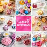 MUXIUNT 6Pcs Rose Flower Candle Resin Mold Silicone Flower Rose Mold for Candle Making Large 3D Heart Rose Tulip Daisy Peony Valentine Mother Day Silicone Candle Mold for Soy Wax Beeswax Resin Craft MUXIUNT