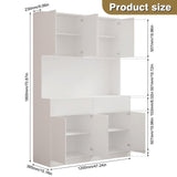 Hlivelood 71" Tall Kitchen Pantry Storage Cabinet w/Power Outlet and Led Light, Large Kitchen Hutch Pantry Cabinet w/ 2 Drawer and 8 Doors,Modern Freestanding Buffet Cabinet for Kitchen,Dining Room Hlivelood