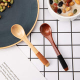 sansheng 4 Pcs Mini Wooden Spoons, Wood Soup Spoons For Eating Mixing Stirring Cooking, Handle Spoon With Japanese Style Kitchen Utensil, With Tied Line On Handle(13cm) sansheng
