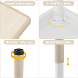 DOREROOM Kids Table and 2 Chairs Set, Height-Adjustable Toddler Table and Chairs Set with Graffiti Desktop, 23.6''L x 23.6''W Children Activity Table for Daycare, Classroom, Home DOREROOM