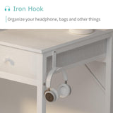 Lufeiya Small White Desk with Drawers - for Bedroom, 32 Inch Home Office Computer Desk with Fabric Storage Drawer and Bag, Study Writing Table for Small Spaces, White Lufeiya