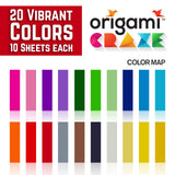 Origami Paper 500 Sheets Premium Quality for Arts and Crafts 6" Square Sheets 20 Vibrant Colours Same Colour on Both Sides 100 Design Ebook Included (See Back of Cover for Download info) Origami Craze