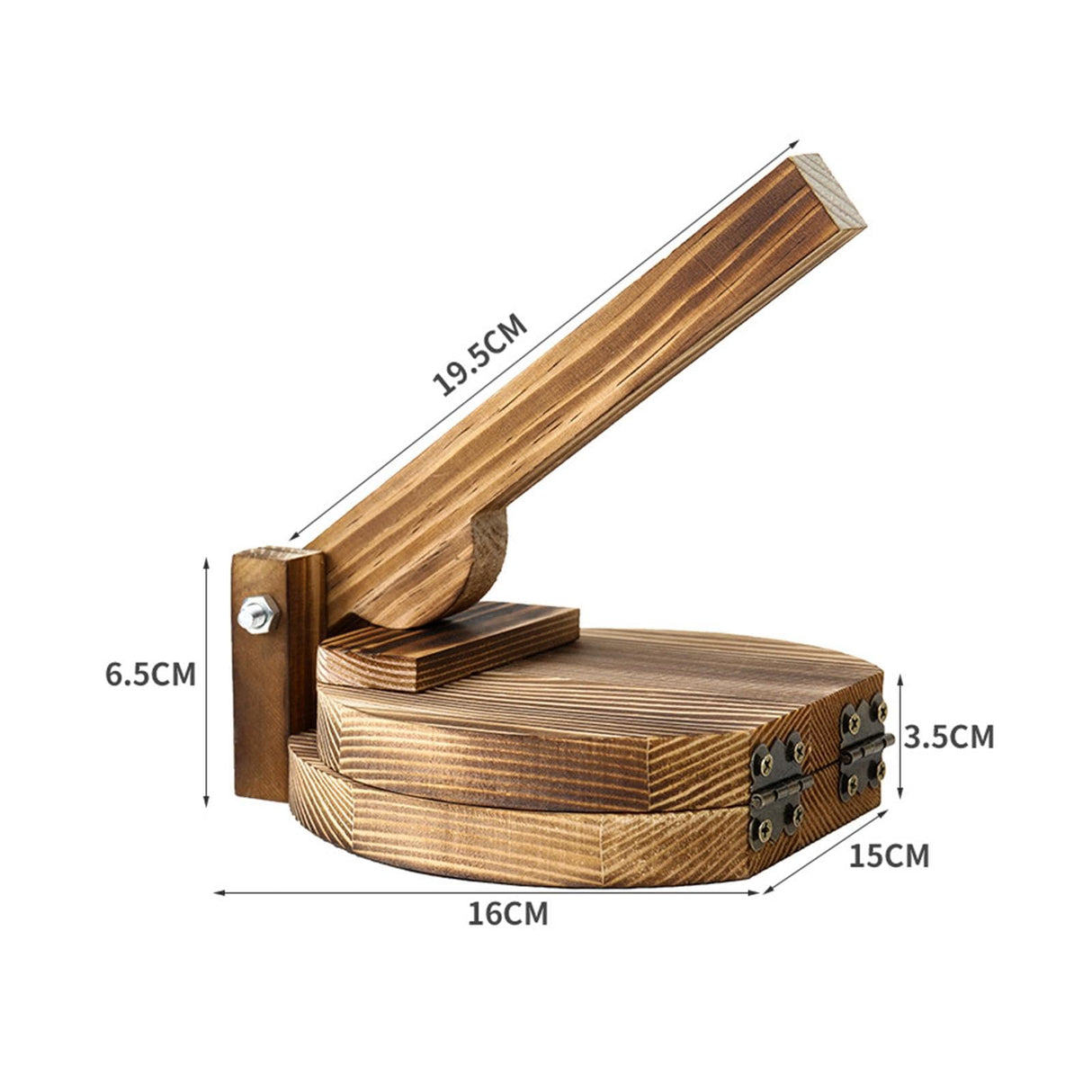 ＫＬＫＣＭＳ Wooden Tortilla Press Dumpling Maker, Multifunctional Corn Tortilla Presser Tool Mexican Tortillera Presser for Picnic, Round ＫＬＫＣＭＳ