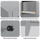 GarveeHome 5 Chest of Drawer Dresser, Modern and Stylish Dresser, Deep Drawers and Nickel Round Handle, Wood Storage Organizer with Ample Storage Space for Bedroom, Living Room, Entryway, Grey GarveeHome