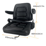 YILIKISS Universal Adjustable Forklift Seat with Safety Belt and Armrest,Adjustable Backrest Tractor Seat Replacement for Tractor Excavator, Skid Loader, Backhoe Dozer Telehandler YILIKISS