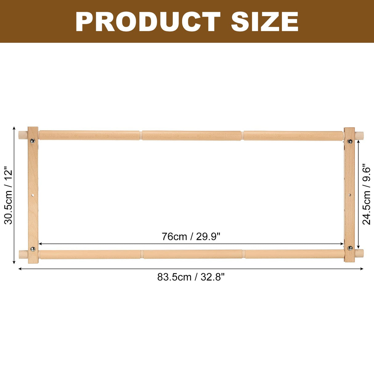 PATIKIL Needlepoint Embroidery Tapestry Scroll Frame, 33"x12" Beech Wood Cross Stitch Frame Needlepoint Holder Quilting Hoop Stand Stitching Frame for Sewing PATIKIL