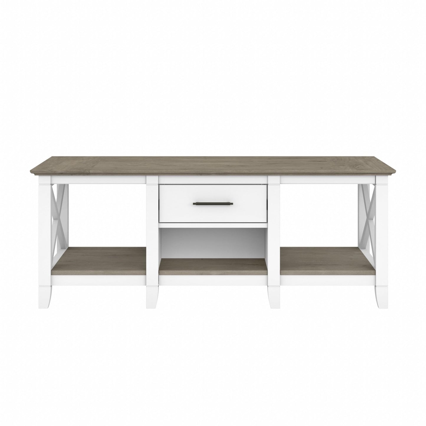 Key West 47.2 x 23.94-Inch Coffee Table, Shiplap Gray/Pure White