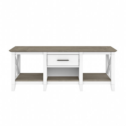 Key West 47.2 x 23.94-Inch Coffee Table, Shiplap Gray/Pure White