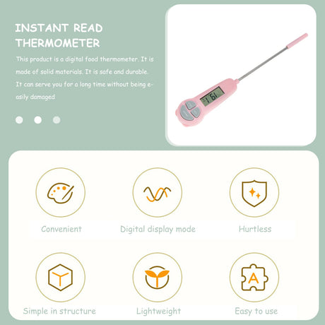 Kisangel Digital Meat Thermometer Cooking Instant Read Temp Probe 30℃~300℃ Read Digital Cooking Candle Liquid Making for Oil Deep Fry Oven Kisangel