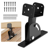 Antsky Pergola Brackets (3 Pack) 4x4 Adjustable Angles Saddle Roof Riser Brackets for Patio Cover 304 Stainless Steel Pergola Bracket kit Patio roof Riser Patio kit Black(Actual Size:3.5"×3.5") Antsky
