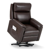 Power Lift Recliner Chair for Elderly-Electric Leather Lift Chair Remote Control, Ergonomic Recliner Chair with Side Pocket, Spacious Seat-Chocolate COLAMY
