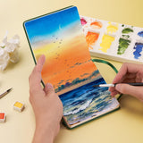 Lightwish Square Watercolor Journal, 100% Cotton Hot Press Small Watercolor Paper Sketchbook 4.72” x 4.72”, 20 Sheets (140lb/300gsm), Acid-Free for Watercolors, Gouache, Acrylics LIGHTWISH