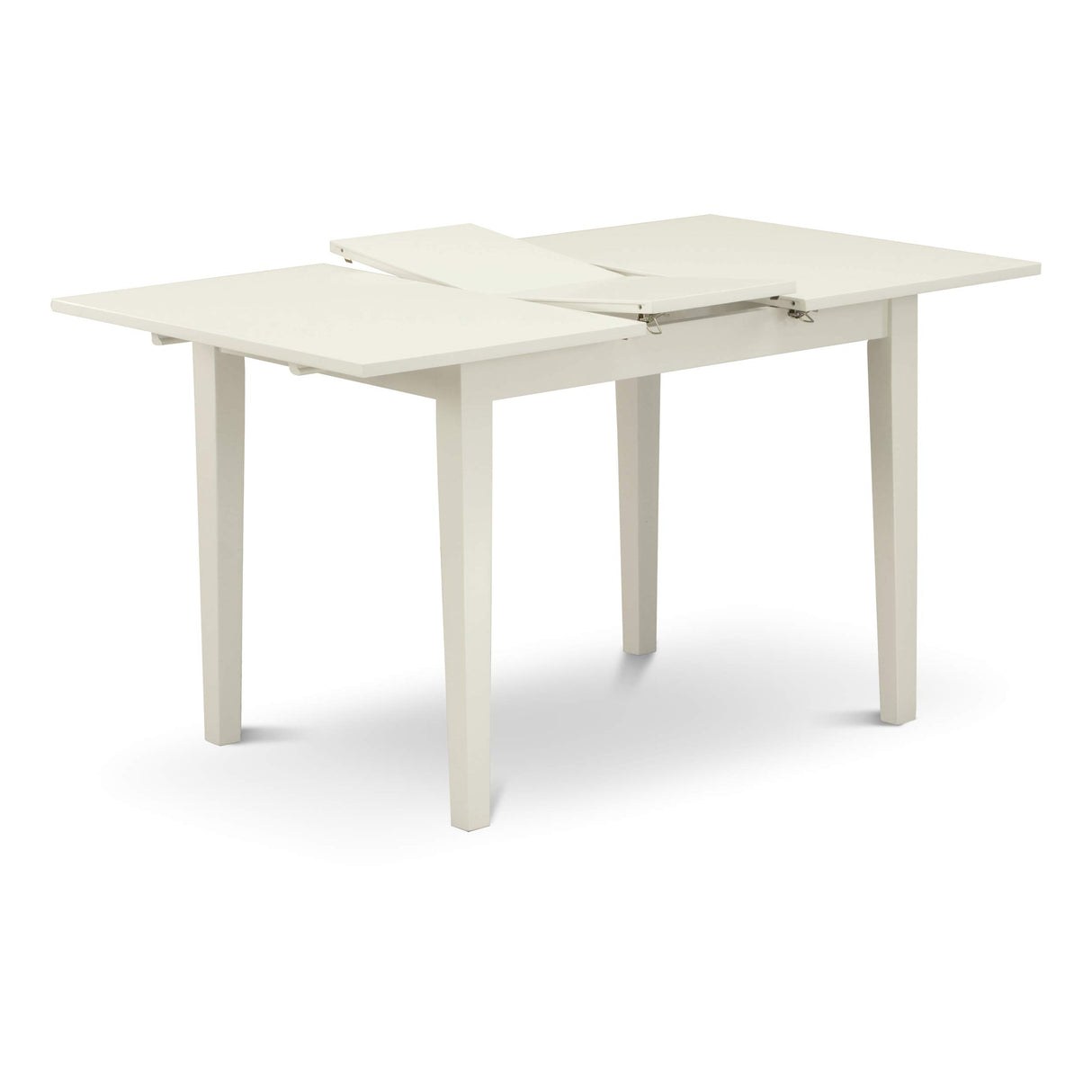 East West Furniture Norfolk 5 Piece Modern Set Includes a Rectangle Wooden Table with Butterfly Leaf and 4 Dining Room Chairs, 32x54 Inch, Linen White East West Furniture