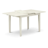 East West Furniture Norfolk 5 Piece Modern Set Includes a Rectangle Wooden Table with Butterfly Leaf and 4 Dining Room Chairs, 32x54 Inch, Linen White East West Furniture