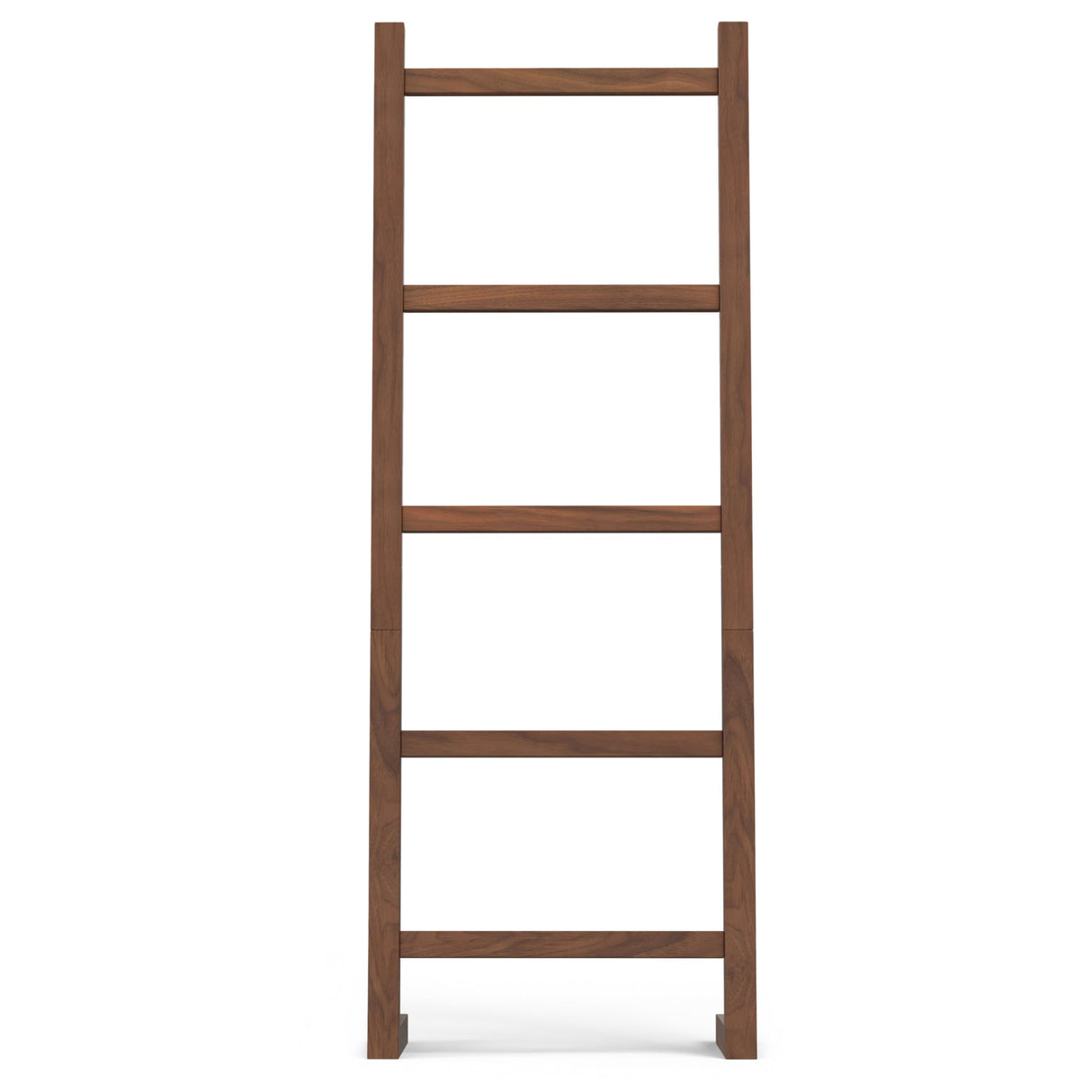 SIMPLIHOME Bray SOLID ACACIA WOOD Contemporary Bath Towel and Blanket Ladder Shelf, 23 inch, Natural Walnut SIMPLIHOME