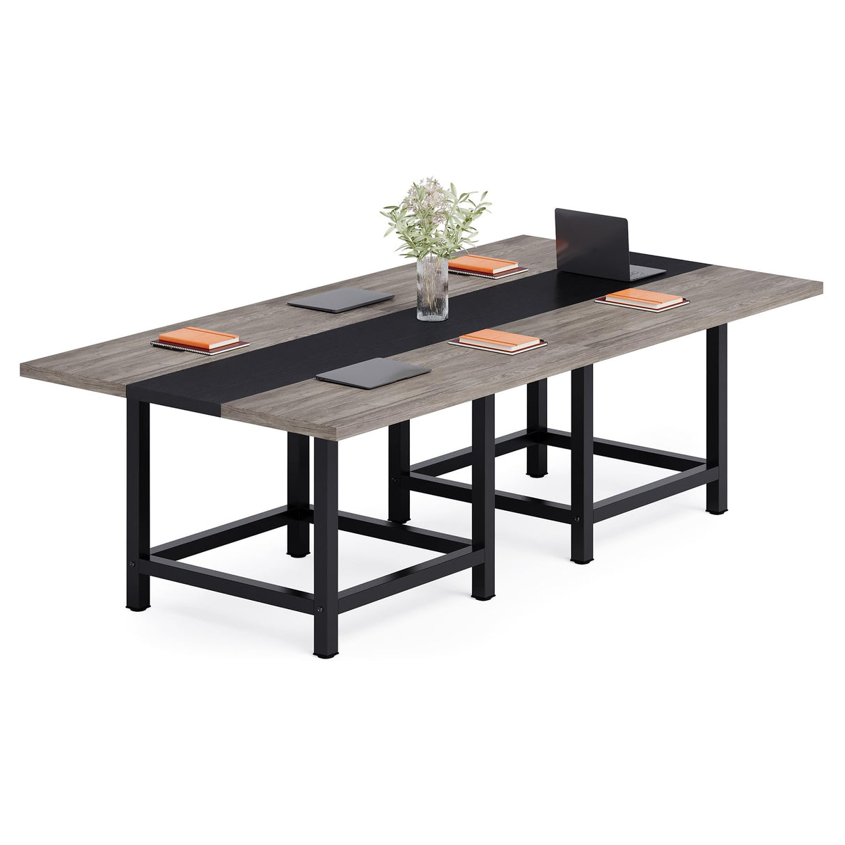 LITTLE TREE 39-Inch Square Small Conference Room Table for 4 People, Wood Computer Desk for Home Office, Small Space (Chair not Included) LITTLE TREE