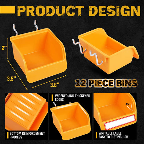 ELEAD 260 Piece Pegboard Hooks 1/8 and 1/4 inch peg Board Organizer Accessories with Pegboard Bins for Organizing Various Tools in The Garage Kitchen Bathroom Craft Room ELEAD
