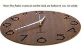 Nicunom 12 Inch Wooden Wall Clock, Cut-Out Numbers Design, Rustic Country Style Wall Clocks, Silent Non-Ticking, Decor for Home Living Room Bedroom Kitchen Office - Battery Operated Nicunom