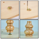 Wood Furniture Legs Sofa Legs Pack of 4,Round Couch Legs Espresso Mid Century Desk Legs,Sofa Replacement Parts,for Dresser Legs Sideboard Recliner Couch Circle Chair Couch Riser (6inch, wood color) MAOHAM