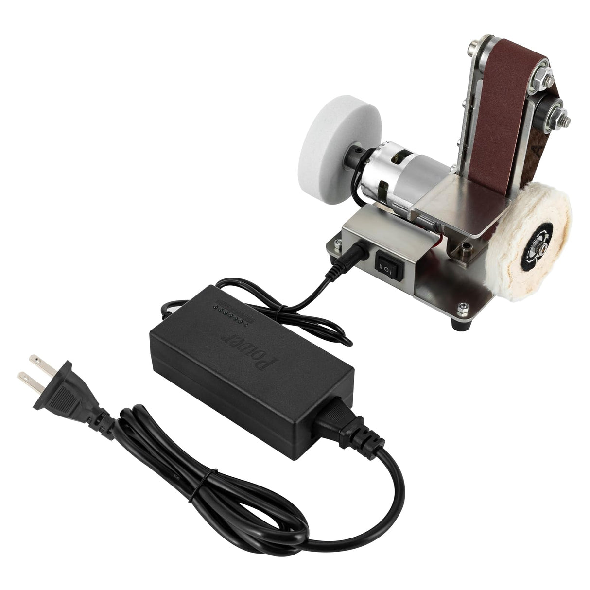 Mini Belt Sander, 7 Adjustable Speed Electric Bench Grinder Sanding Machine, Electric Knife Sharpener Mini Bench Belt Grinder for Metal Working, Knife Making and DIY MIMODA