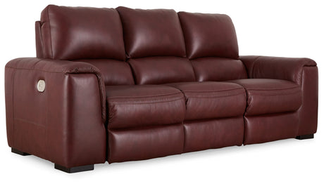 Signature Design by Ashley Alessandro Contemporary Leather Power Reclining Sofa with Adjustable Headrest, Red Signature Design by Ashley