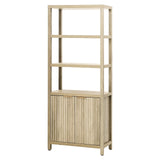 OAKHAM HOME Oxford Bookshelf, Tall Book Shelf with Doors Cabinet, 5-Tier Bookcase, Wooden Bookshelves with Fluted Panel, Large Bookcases with Storage for Living Room Bedroom (Sunwashed Ash Oak, 1PCS) OAKHAM HOME