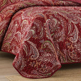 WONGS BEDDING Boho Quilt Set Queen,3 Pieces Red Paisley Pattern Bedspread Coverlet Set,Lightweight Microfiber Bohemian Bedding Set for All Season 96"×90" WONGS BEDDING