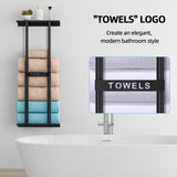 STWWO Bathroom Towel Storage Rack, Towel Racks for Bathroom Wall Mounted 30 inch with Shelf Can Holds 6 Large Towels, Wall Towel Rack for Rolled Towels, Black STWWO